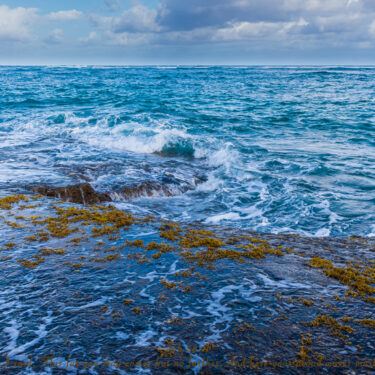 Poipu beach ragging waves